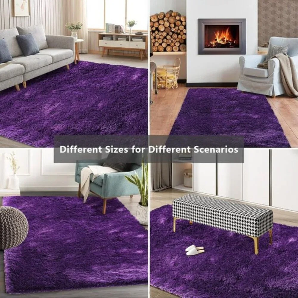 New 5x8 Purple Shag Rug, Ultra Soft Fluffy Carpet for Bedroom, Dorm & Kids’ Room
